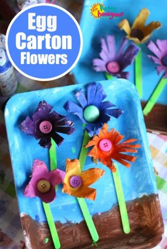 Egg Carton Flower Craft for Preschoolers