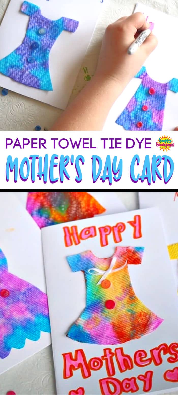 Paper Towel Tie Dye Mother's Day Card