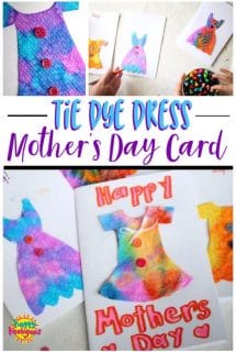 Homemade Mother's Day Card - tie dye dress