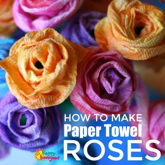 paper rose craft made from paper towels