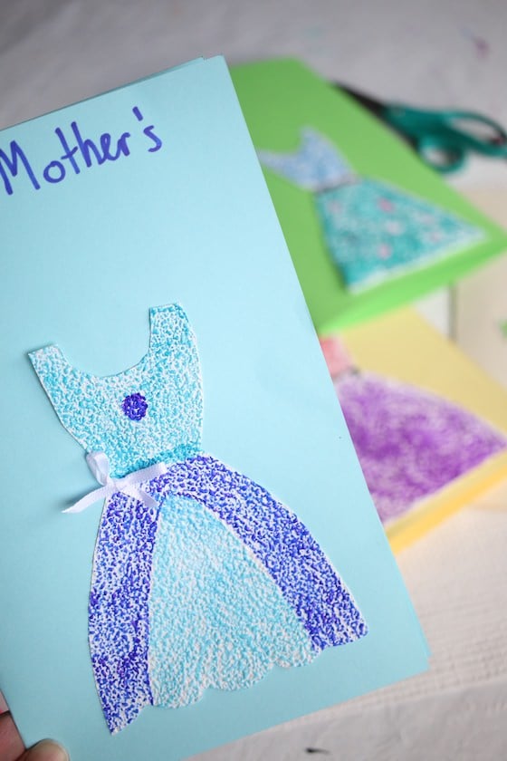 mothers day card with blue dress