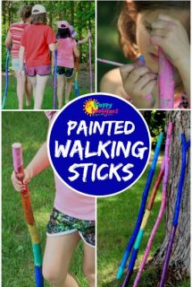 Kid-Made Painted Walking Sticks