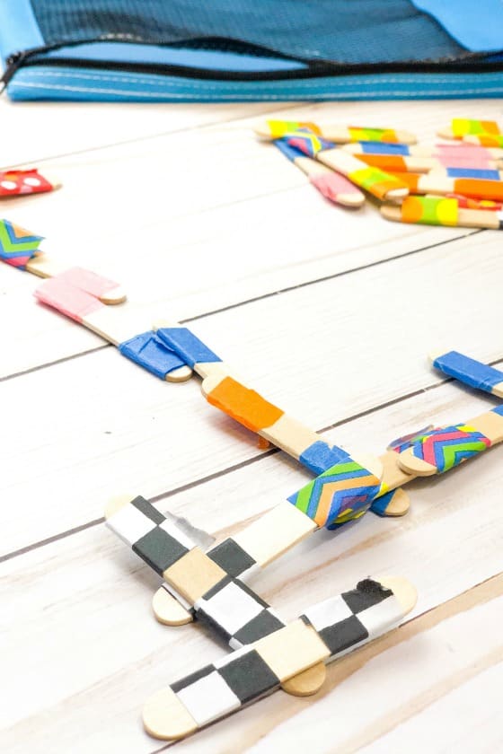 craft stick dominoes with washi tape