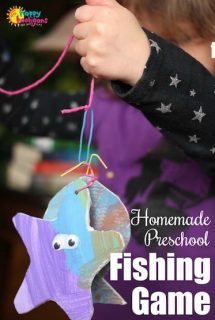 Homemade Fishing Game for preschoolers