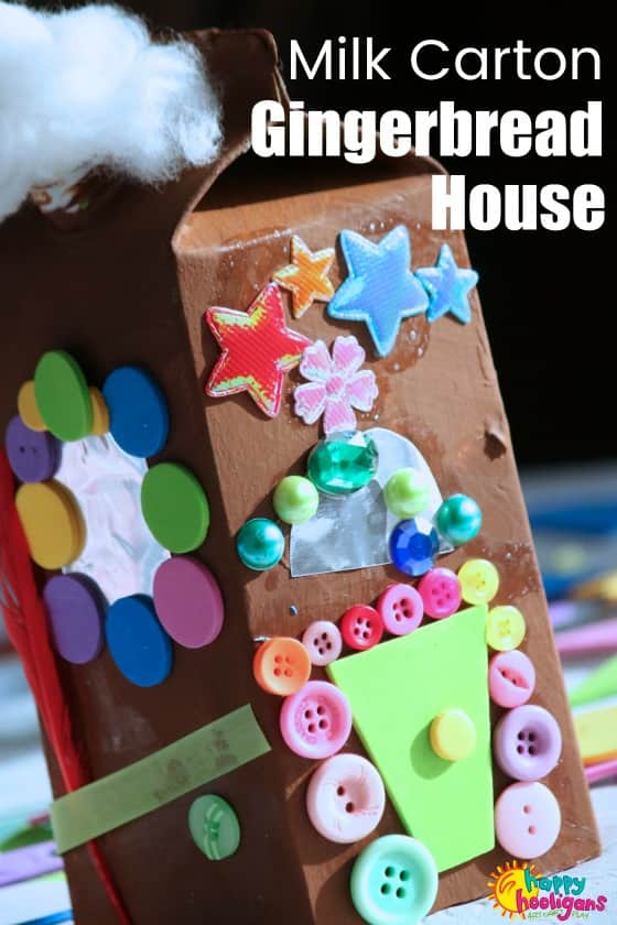 Milk Carton Gingerbread House for Preschoolers 