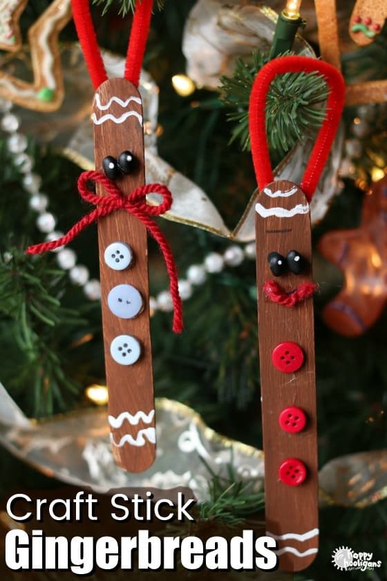 Popsicle Stick Gingerbread Man Craft for Kids