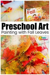 Preschool Art Activity - Painting with Fall Leaves