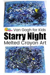 Van Gogh's Starry Night Project - Melted Crayon Art for Kids