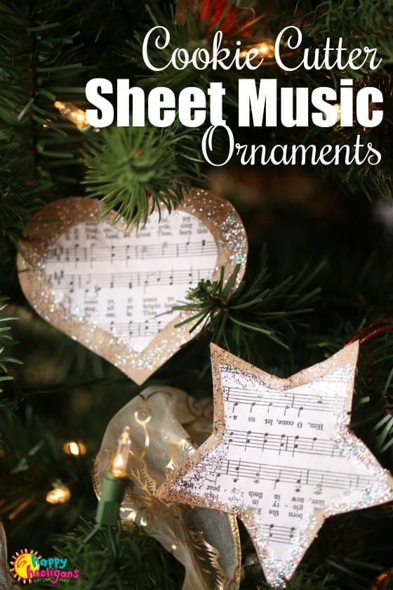 Cookie Cutter Sheet Music Ornaments for Kids to Make
