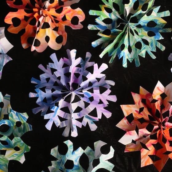 3D paper snowflake square image