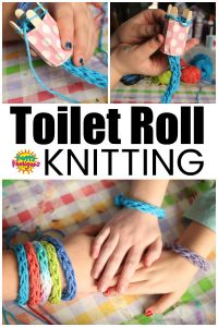 Spool knitting with cardboard roll