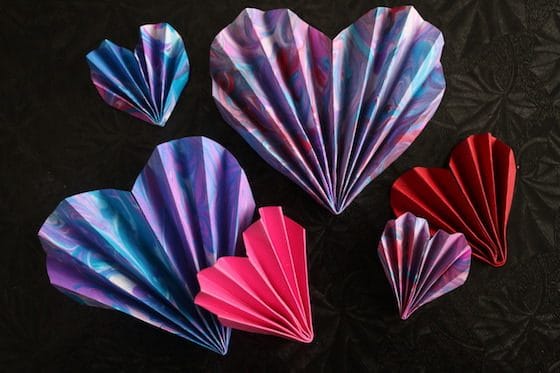 Folded Paper Hearts