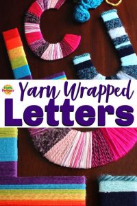 Yarn Wrapped Letter Craft for kids