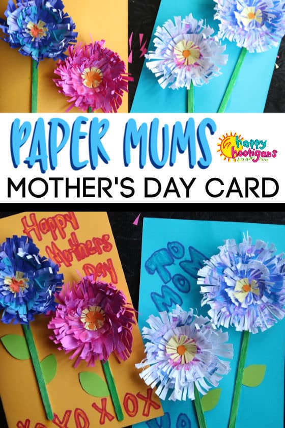 Paper Flower Mums Mother's Day Card