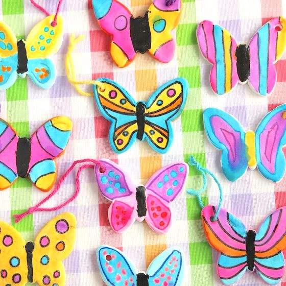 Colourful Clay Dough Butterfly Ornaments 