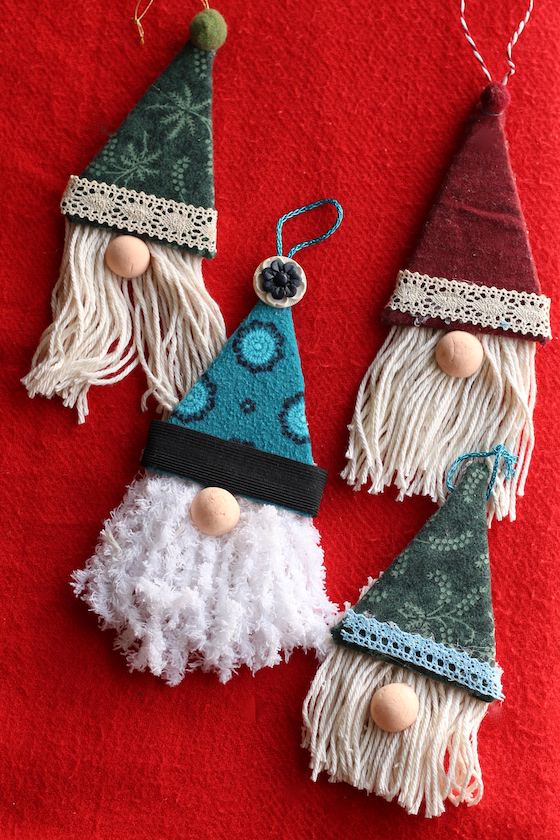Three Happy Gnomes Glass Ball Christmas Ball Ornament 