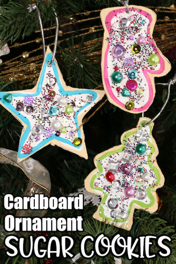 Cardboard Sugar Cookie Ornaments for Kids