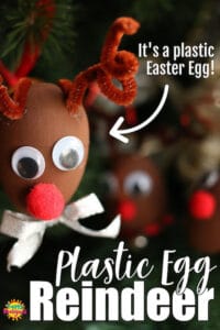 Plastic Easter Egg Reindeer Ornament