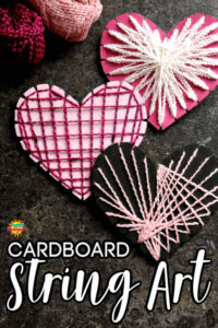 Cardboard Heart String Art - Happy Hooligans