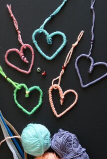 Pipecleaner and Yarn Heart Ornaments feature image