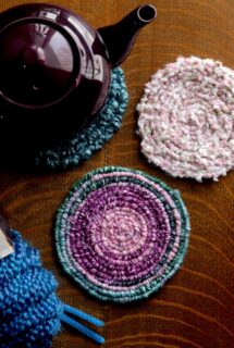 homemade trivets pipe cleaners and yarn feature image