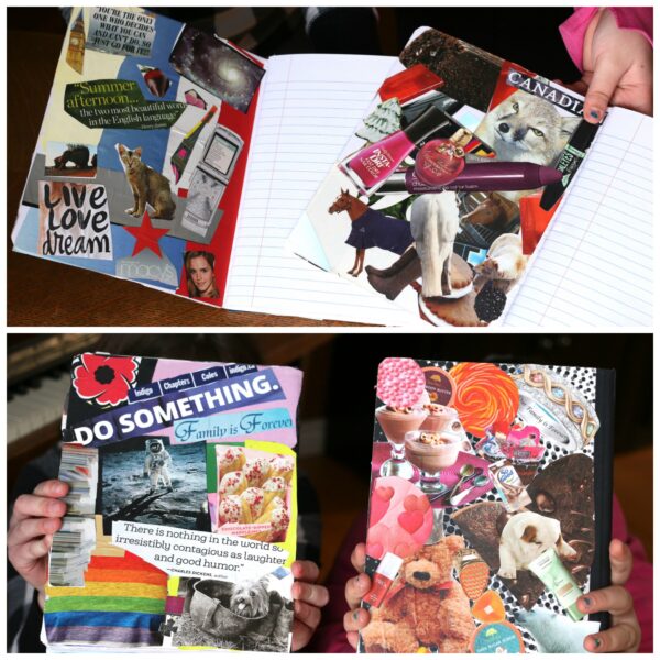 inside and back covers collaged journals