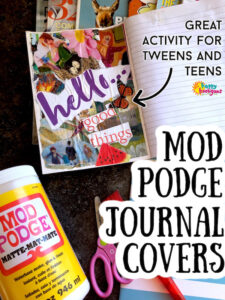 how to decorate a journal cover with mod podge and magazine clippings