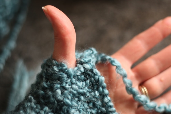 thumbhole homemade fingerless glove