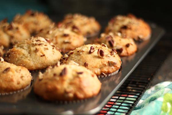 close up muffins in tin 
