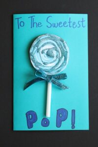 sweetest pop blue lollipop card