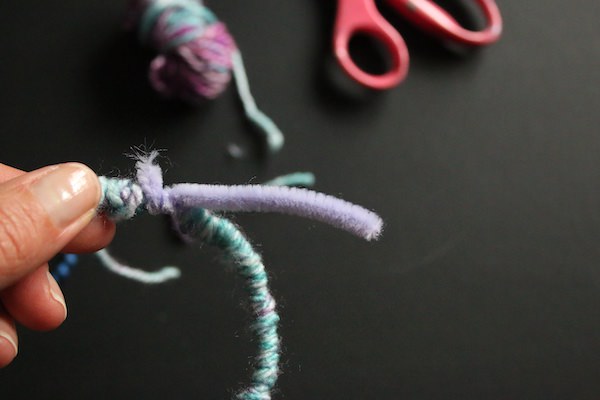 final step - twisting ends of pipe cleaner together