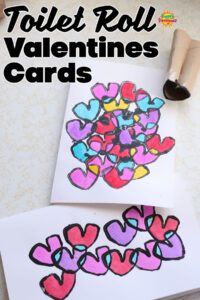 overlapping hearts Valentines Card Craft for Kids