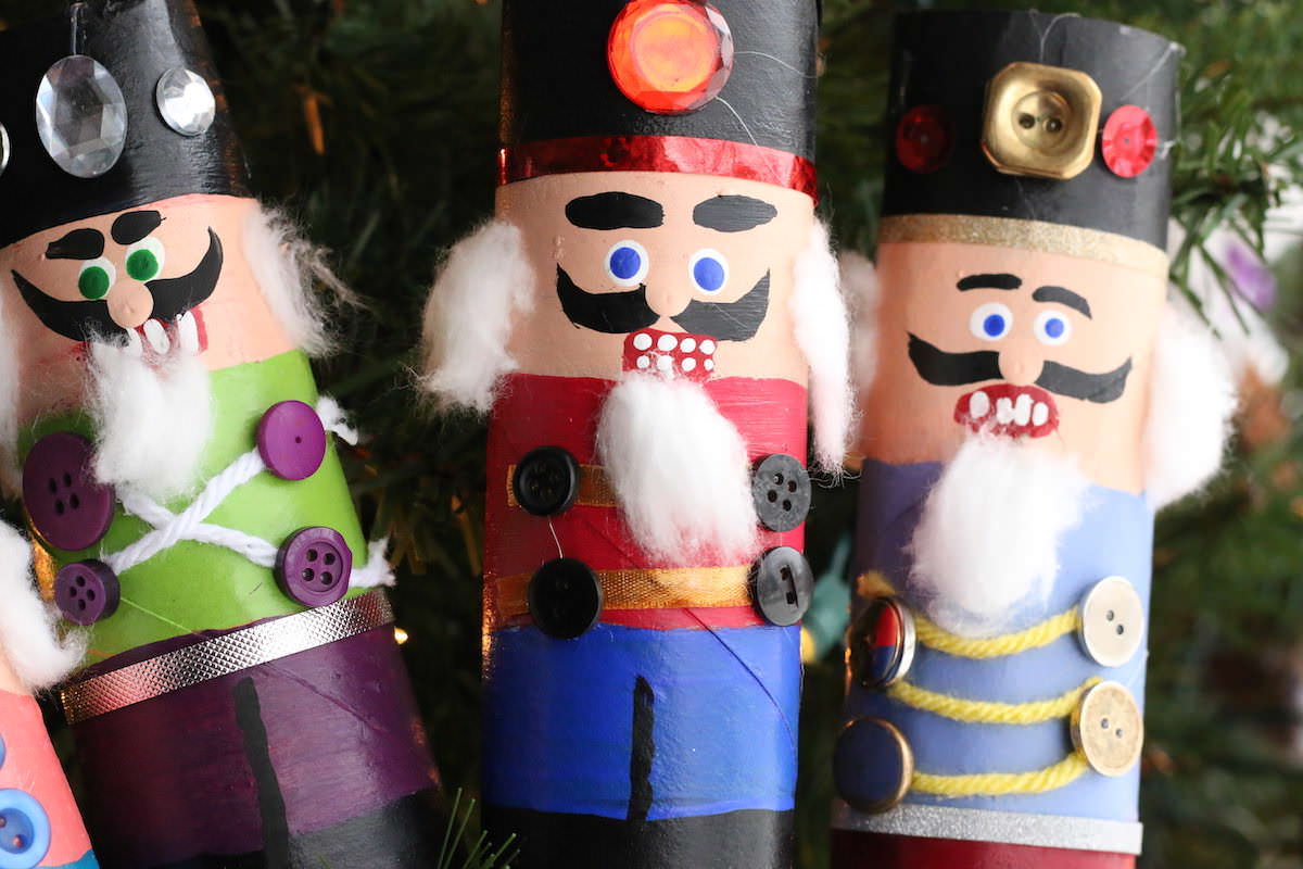 CLOSE UP NUTCRACKER CRAFT WITH TOILET PAPER ROLLS